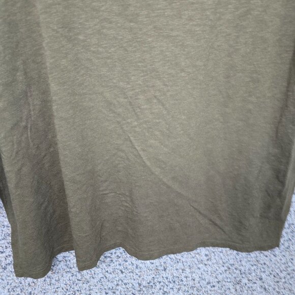 Talbots Top Womens XL Green V Neck Slub Knit Tee Crochet Detail Casual Ladies - Picture 5 of 7